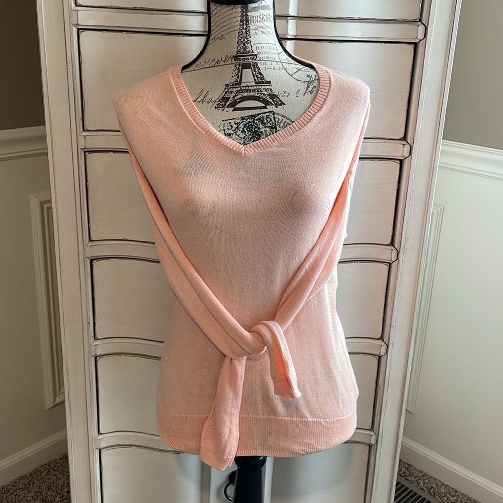 The Limited peach V-neck sweater